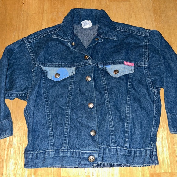 Oshkosh vintage 1980’s denim jean jacket coat girls 4t button up hearts